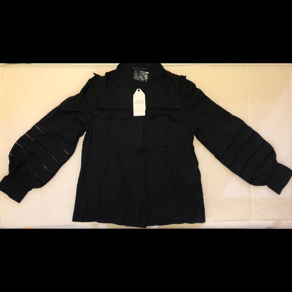 English Factory Ruffle Puff Sleeves Top - Picture 1 of 4